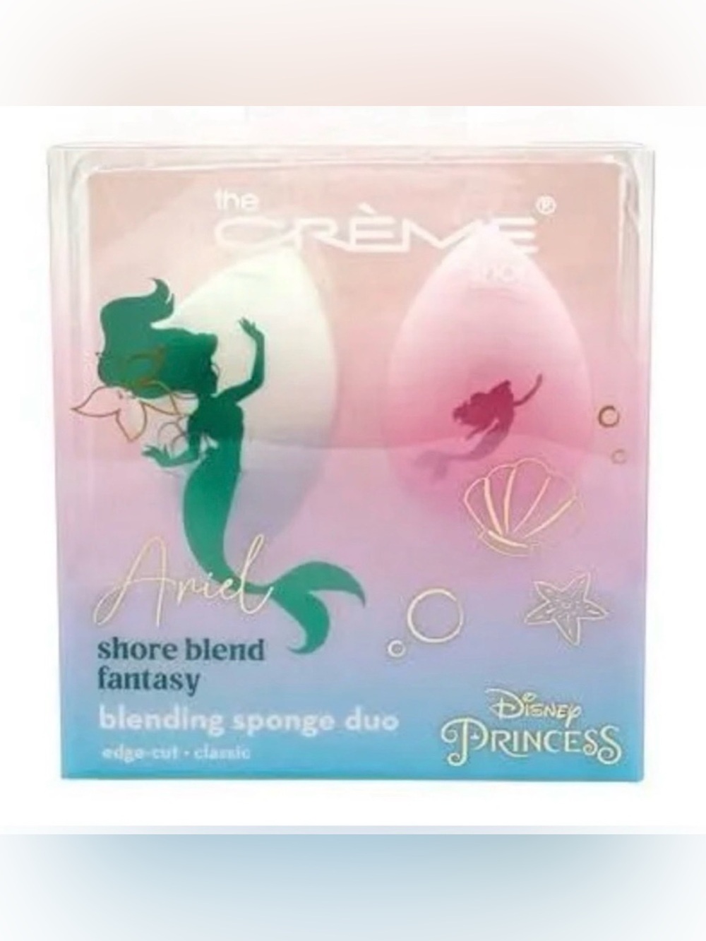 3/$25 The Crème Shop x Disney Princess Ariel Ombré Fantasy Blending Sponge Duo